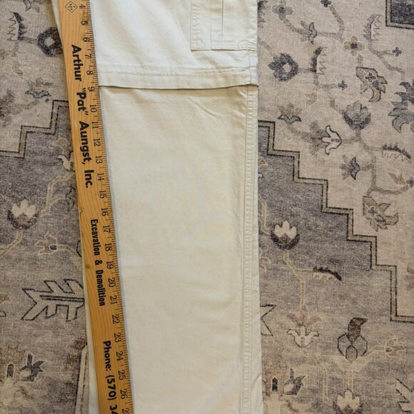 L.L. Bean Mens White Cotton Convertible Cargo Pants Size 32x29 - Picture 6 of 6